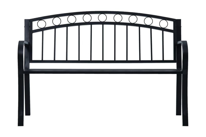 Trädgårdsbänk 125 cm svart stål - Svart - Utemöbler - Utesoffa - Trädgårdsbänk & utebänk