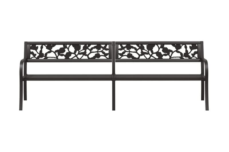 Trädgårdsbänk dubbel 246 cm svart stål - Svart - Utemöbler - Utesoffa - Trädgårdsbänk & utebänk