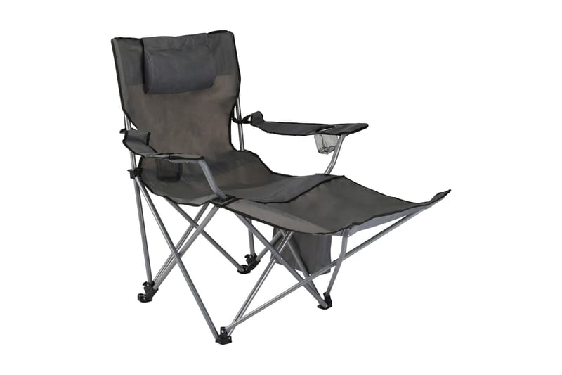 HI Lyxig campingstol med fotstöd antracit - Grå - Utemöbler - Utestol & trädgårdsstol - Brassestolar & campingstolar