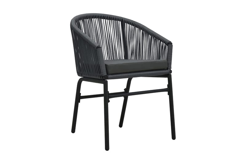 Trädgårdsstol 2 st antracit PVC rotting - Grå - Utemöbler - Balkong - Balkongmöbler - Balkongstol