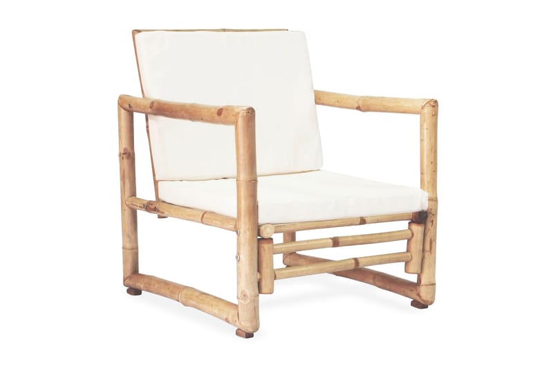 Trädgårdsstolar 2 st med dynor bambu - Brun - Utemöbler - Utestol & trädgårdsstol - Matstol & karmstol utomhus