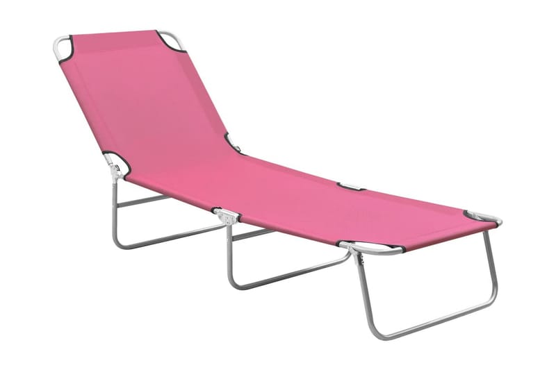 Hopfällbar solsäng stål och tyg rosa - Rosa - Utemöbler - Stolar & Fåtöljer ute - Solsängar & solvagnar