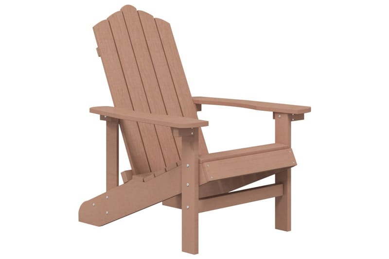 Däckstol för trädgården med bord HDPE brun - Brun - Utemöbler - Utestol & trädgårdsstol - Solstolar - Däckstol
