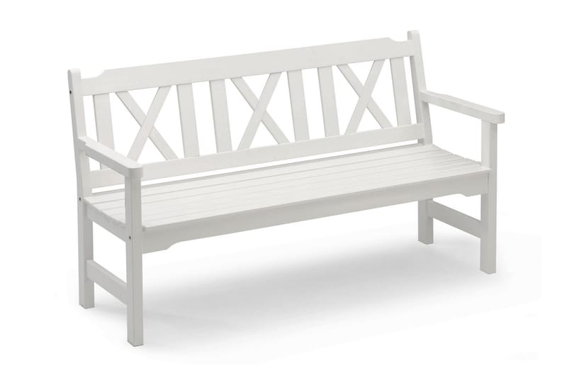 Hillerstorp Visby soffa 3-sits vit - vitlaserad furu - Utemöbler - Stolar & Fåtöljer ute - Utefåtöljer