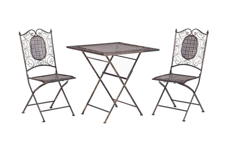 Balkongset av bord och 2 stolar svart BORMIO - Svart - Utemöbler - Utomhusgrupp - Cafegrupper
