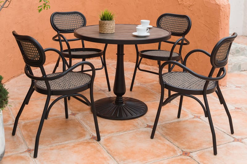 Bolgheri Trädgårdset med 4 stolar - Utemöbler - Utomhusgrupp - Cafegrupper