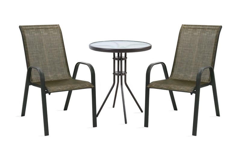 Möbelset DUBLIN bord och 2 stolar D60xH70cm - Utemöbler - Utegrupp - Cafeset
