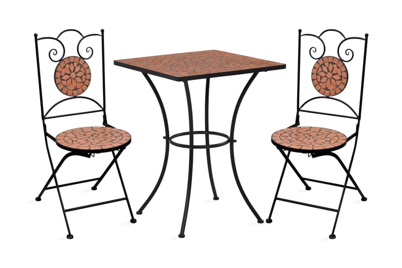 Mosaikbord 3 st keramik terrakotta - Brun - Utemöbler - Utomhusgrupp - Cafegrupper