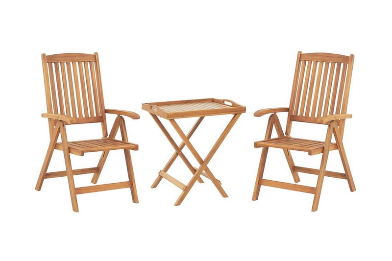 Trädgårdsmöbelset av bord och 2 stolar JAVA - Trä/natur - Utemöbler - Utegrupp - Cafeset