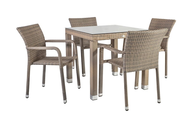 Möbelset LARACHE bord och 4 stolar bordsskiva - Utemöbler - Utegrupp - Matgrupp utomhus